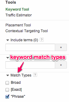 Keyword Match Types